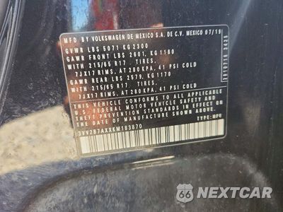 Zdjęcie 12 z 12 samochodu: 2019 VOLKSWAGEN TIGUAN SE VIN:3VV2B7AXXKM183870 - miniatura