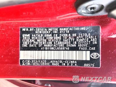 Zdjęcie 13 z 13 samochodu: 2018 TOYOTA CAMRY LE VIN:4T1B11HK2JU569746 - miniatura