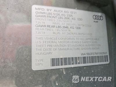 Zdjęcie 13 z 13 samochodu: 2021 AUDI Q3 PREMIUM PLUS S LINE 45 VIN:WA1EECF37M1092597 - miniatura