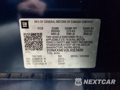 Zdjęcie 13 z 13 samochodu: 2020 CHEVROLET EQUINOX PREMIER VIN:2GNAXNEV3L6113820 - miniatura