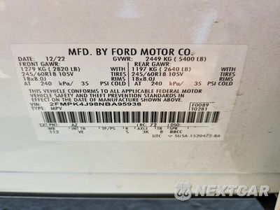 Zdjęcie 13 z 13 samochodu: 2022 FORD EDGE SEL VIN:2FMPK4J98NBA95938 - miniatura