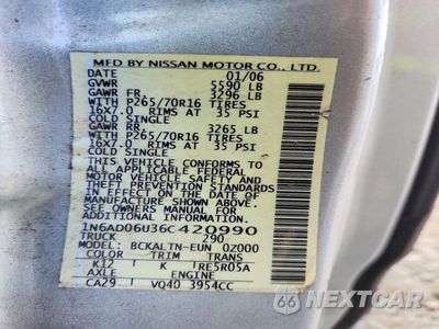 Zdjęcie 12 z 12 samochodu: 2006 NISSAN FRONTIER SE VIN:1N6AD06U36C420990 - miniatura