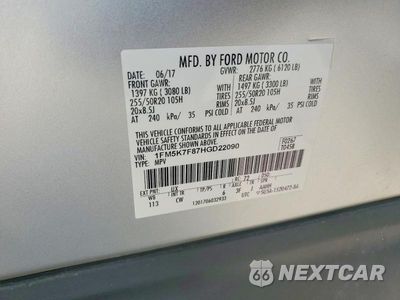 Zdjęcie 13 z 13 samochodu: 2017 FORD EXPLORER LIMITED VIN:1FM5K7F87HGD22090 - miniatura