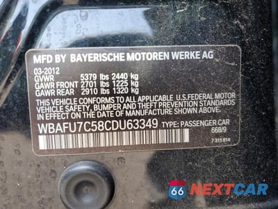 Zdjęcie 12 z 12 samochodu: 2012 BMW 535 XI VIN:WBAFU7C58CDU63349 - miniatura