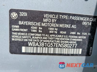 Zdjęcie 12 z 12 samochodu: 2014 BMW 320 I VIN:WBA3B1G57ENS80277 - miniatura