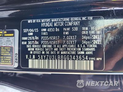 Zdjęcie 13 z 13 samochodu: 2016 HYUNDAI SANTA FE SPORT 2.4L VIN:5XYZU3LB8GG343654 - miniatura