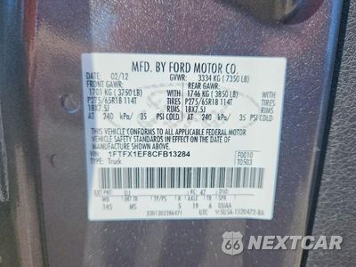Zdjęcie 12 z 12 samochodu: 2012 FORD F150 SUPER CAB VIN:1FTFX1EF8CFB13284 - miniatura