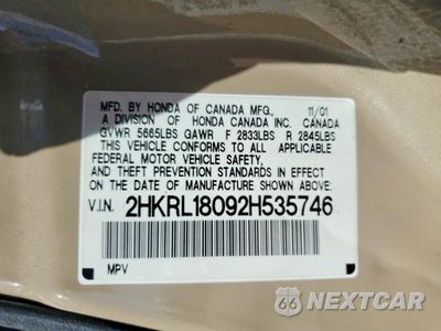 Zdjęcie 13 z 13 samochodu: 2002 HONDA ODYSSEY EXL VIN:2HKRL18092H535746 - miniatura