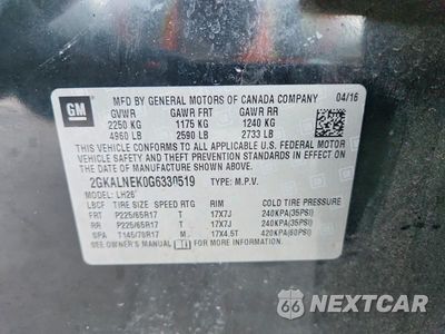 Zdjęcie 13 z 13 samochodu: 2016 GMC TERRAIN SLE VIN:2GKALNEK0G6330519 - miniatura