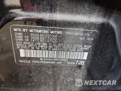 Zdjęcie 13 z 13 samochodu: 2024 MITSUBISHI MIRAGE ES VIN:ML32AUHJXRH025547 - miniatura