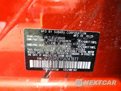 Zdjęcie 12 z 12 samochodu: 2025 SUBARU CROSSTREK PREMIUM VIN:JF2GUHDC1SH247877 - miniatura