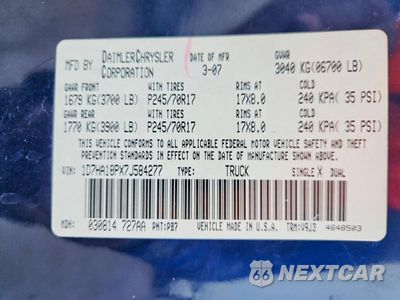 Zdjęcie 12 z 12 samochodu: 2007 DODGE RAM 1500 ST VIN:1D7HA18PX7J584277 - miniatura