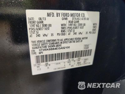 Zdjęcie 13 z 13 samochodu: 2014 FORD EXPLORER VIN:1FM5K8B84EGA52100 - miniatura