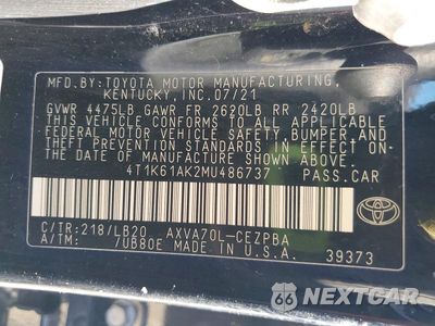 Zdjęcie 12 z 12 samochodu: 2020 TOYOTA CAMRY XSE VIN:4T1K61AK2MU486737 - miniatura
