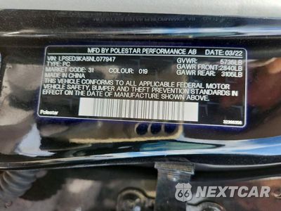 Zdjęcie 12 z 12 samochodu: 2022 POLESTAR 2 VIN:LPSED3KA5NL077947 - miniatura