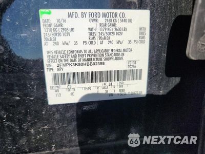 Zdjęcie 12 z 12 samochodu: 2017 FORD EDGE TITANIUM VIN:2FMPK3K80HBB02398 - miniatura
