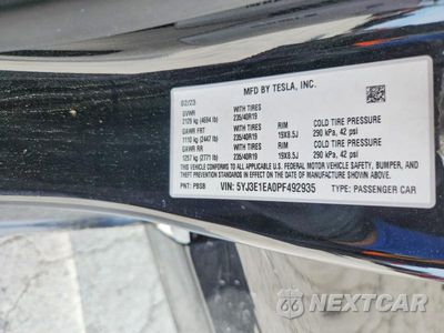 Zdjęcie 12 z 12 samochodu: 2023 TESLA MODEL 3 VIN:5YJ3E1EA0PF492935 - miniatura