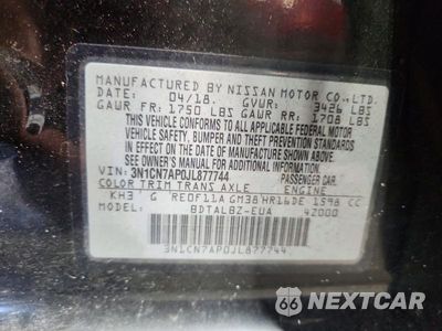 Zdjęcie 13 z 13 samochodu: 2018 NISSAN VERSA SV VIN:3N1CN7AP0JL877744 - miniatura