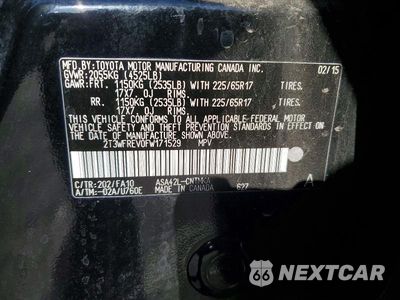 Zdjęcie 12 z 12 samochodu: 2015 TOYOTA RAV4 XLE VIN:2T3WFREV0FW171529 - miniatura