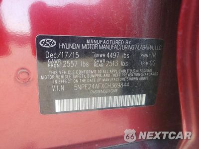 Zdjęcie 12 z 12 samochodu: 2016 HYUNDAI SONATA SE VIN:5NPE24AFXGH369844 - miniatura
