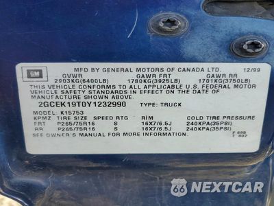 Zdjęcie 12 z 12 samochodu: 2000 CHEVROLET SILVERADO K1500 VIN:2GCEK19T0Y1232990 - miniatura