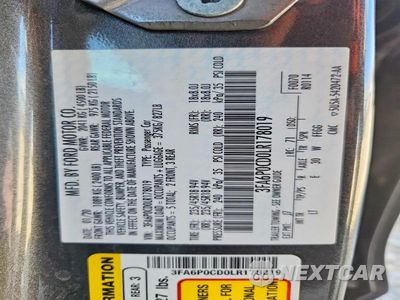 Zdjęcie 12 z 12 samochodu: 2020 FORD FUSION SEL VIN:3FA6P0CD0LR178019 - miniatura