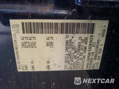 Zdjęcie 12 z 12 samochodu: 2010 NISSAN ALTIMA 2.5 VIN:1N4AL2AP4AN509909 - miniatura