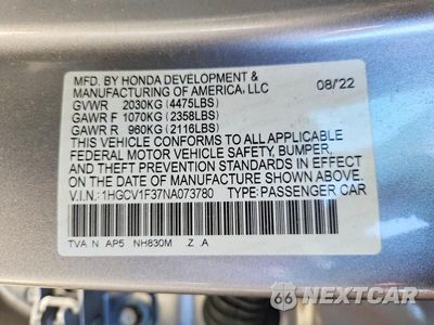 Zdjęcie 12 z 12 samochodu: 2022 HONDA ACCORD SPORT VIN:1HGCV1F37NA073780 - miniatura