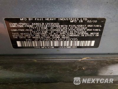 Zdjęcie 13 z 13 samochodu: 2010 SUBARU FORESTER 2.5X PREMIUM VIN:JF2SH6CC4AH776095 - miniatura