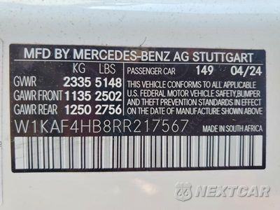 Zdjęcie 12 z 12 samochodu: 2024 MERCEDES-BENZ C 300 4MATIC VIN:W1KAF4HB8RR217567 - miniatura