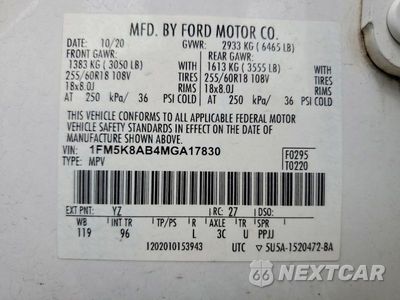 Zdjęcie 13 z 13 samochodu: 2021 FORD EXLPLORER VIN:1FM5K8AB4MGA17830 - miniatura
