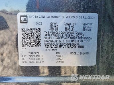 Zdjęcie 13 z 13 samochodu: 2022 CHEVROLET EQUINOX LT VIN:3GNAXUEV1NS201800 - miniatura