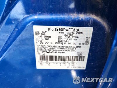 Zdjęcie 12 z 12 samochodu: 2025 FORD MAVERICK XL VIN:3FTTW8A33SRB24415 - miniatura
