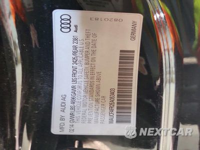 Zdjęcie 12 z 12 samochodu: 2014 AUDI A5 PREMIUM VIN:WAUCFAFR2EA053403 - miniatura