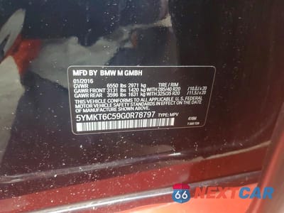 Zdjęcie 13 z 13 samochodu: 2016 BMW X5 M VIN:5YMKT6C59G0R78797 - miniatura