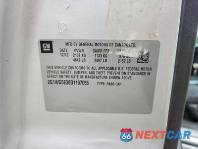 Zdjęcie 12 z 12 samochodu: 2013 CHEVROLET IMPALA LT VIN:2G1WG5E38D1197055 - miniatura