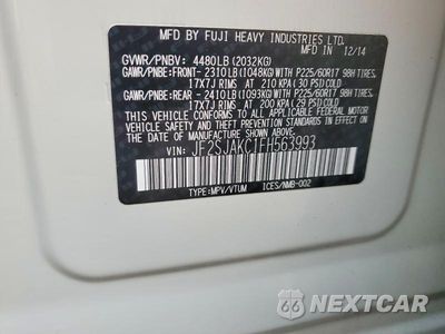 Zdjęcie 12 z 12 samochodu: 2015 SUBARU FORESTER 2.5I LIMITED VIN:JF2SJAKC1FH563993 - miniatura