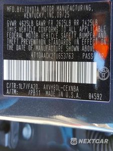 Zdjęcie 12 z 12 samochodu: 2026 TOYOTA CAMRY LE VIN:4T1DAACK2TU653763 - miniatura