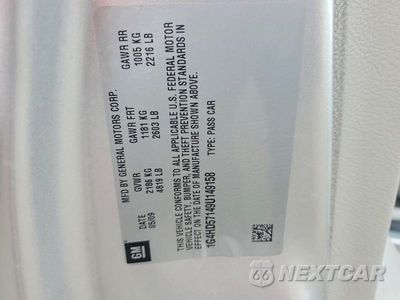 Zdjęcie 12 z 12 samochodu: 2009 BUICK LUCERNE CXL VIN:1G4HD57149U149158 - miniatura