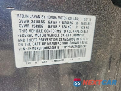Zdjęcie 13 z 13 samochodu: 2017 HONDA FIT LX VIN:JHMGK5H50HS000519 - miniatura