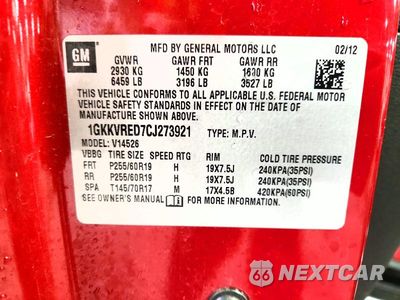 Zdjęcie 13 z 13 samochodu: 2012 GMC ACADIA SLT-1 VIN:1GKKVRED7CJ273921 - miniatura