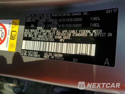Zdjęcie 14 z 14 samochodu: 2017 LEXUS RX 350 BASE VIN:2T2ZZMCA0HC061354 - miniatura