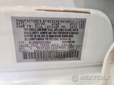 Zdjęcie 12 z 12 samochodu: 2022 NISSAN SENTRA S VIN:3N1AB8BV5NY248850 - miniatura