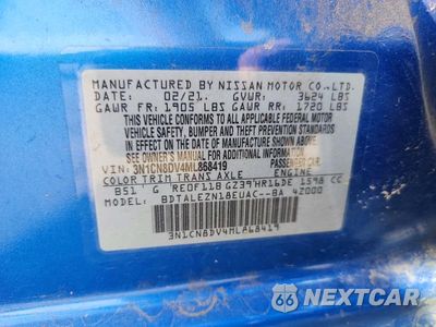 Zdjęcie 12 z 12 samochodu: 2021 NISSAN VERSA S VIN:3N1CN8DV4ML868419 - miniatura