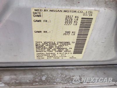 Zdjęcie 12 z 12 samochodu: 2016 NISSAN ALTIMA 2.5 SV VIN:1N4AL3AP4GC197925 - miniatura