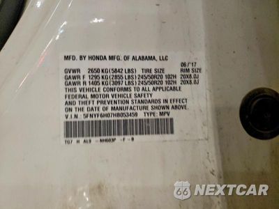 Zdjęcie 14 z 14 samochodu: 2017 HONDA PILOT ELITE VIN:5FNYF6H07HB053459 - miniatura