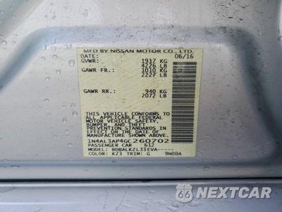 Zdjęcie 13 z 13 samochodu: 2016 NISSAN ALTIMA 2.5 SV VIN:1N4AL3AP4GC260702 - miniatura