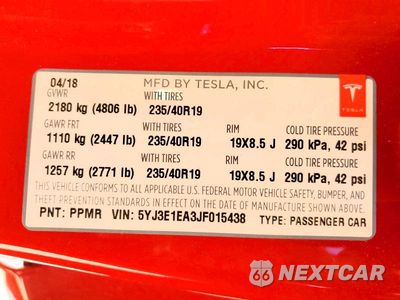 Zdjęcie 12 z 12 samochodu: 2018 TESLA MODEL 3 VIN:5YJ3E1EA3JF015438 - miniatura