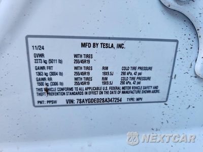 Zdjęcie 12 z 12 samochodu: 2025 TESLA MODEL Y VIN:7SAYGDED2SA347254 - miniatura