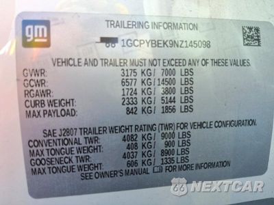 Zdjęcie 12 z 12 samochodu: 2022 CHEVROLET SILVERADO LTD K1500 CUSTOM VIN:1GCPYBEK9NZ145098 - miniatura